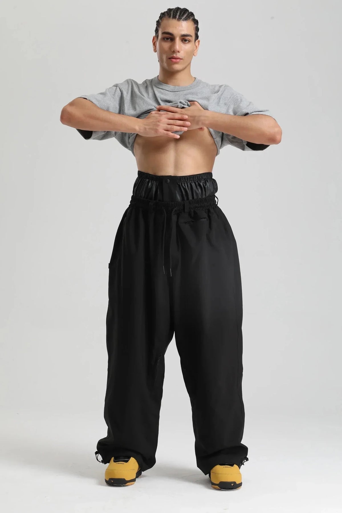 Spodnie Męskie | Szerokie nogawki i wysoki stan ze sznurkiem - Arkadya Outlet - Trousers