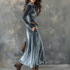 Sukienka Damska | Krój A-line z kołnierzem koszulowym i guzikami - Arkadya Outlet - Dresses