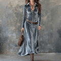 Sukienka Damska | Krój A-line z kołnierzem koszulowym i guzikami - Arkadya Outlet - Dresses