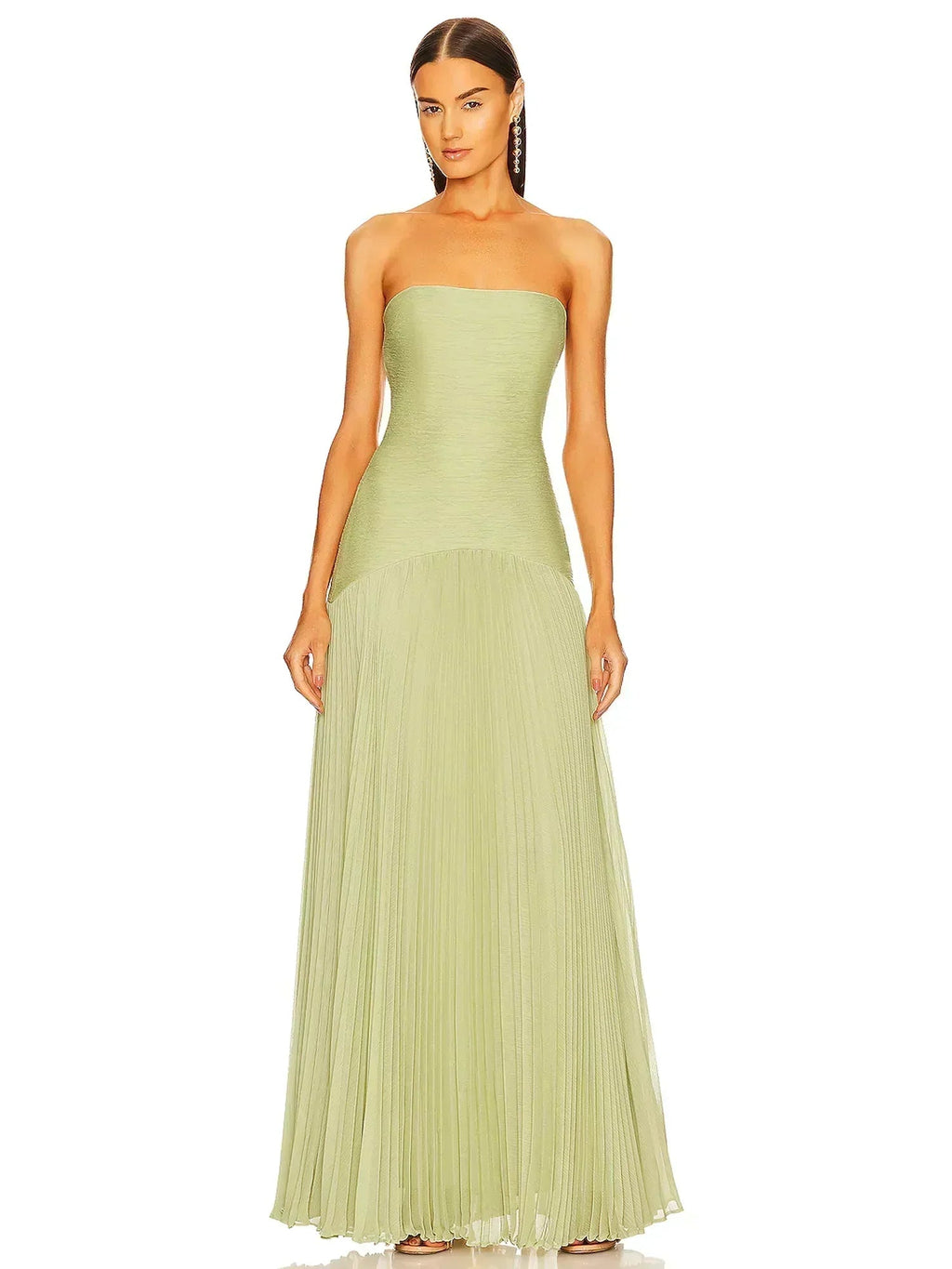 Sukienka Damska Maxi | Krój Drop-waist bez Rękawów - Arkadya Outlet - Dresses