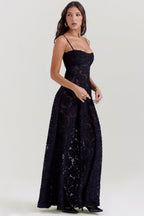 Sukienka Damska Maxi | Pełna długość z dekoracyjnymi detalami - Arkadya Outlet - Dresses