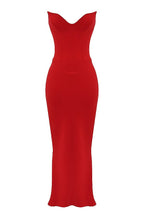 Sukienka gorsetowa bez ramiączek dopasowana - Arkadya Outlet - Women Maxi Dress