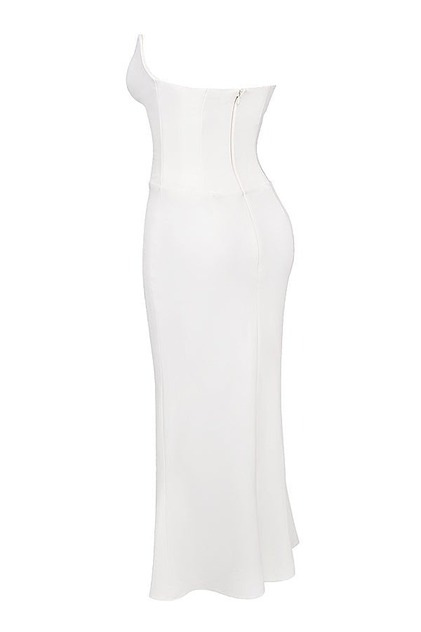 Sukienka gorsetowa bez ramiączek dopasowana - Arkadya Outlet - Women Maxi Dress