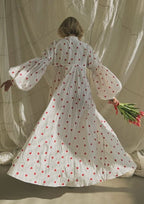 Sukienka koszulowa maxi oversize z haftem - Arkadya Outlet - Women Maxi Dress