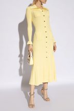 Sukienka koszulowa midi z falbankami - Arkadya Outlet - Women Midi Dress