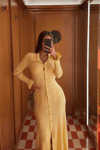 Sukienka koszulowa midi z falbankami - Arkadya Outlet - Women Midi Dress