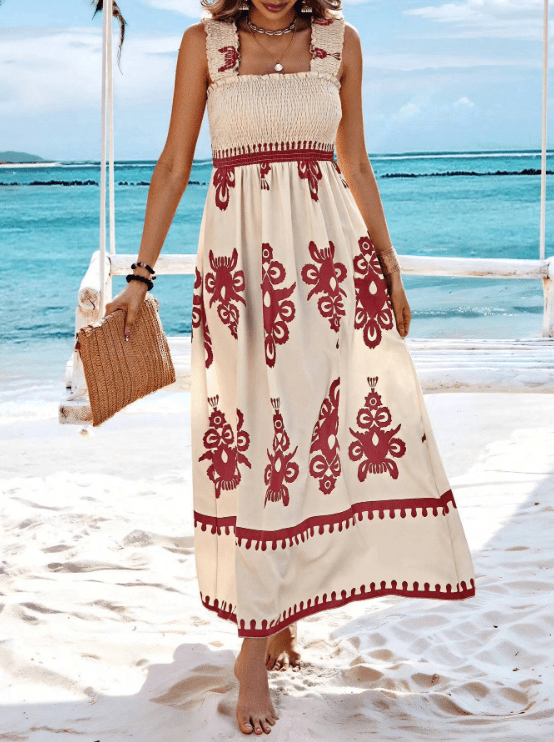 Sukienka maxi boho letnia - Arkadya Outlet - Women Maxi Dress