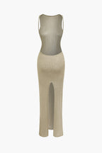 Sukienka maxi damska – odkryte plecy, wycięcia - Arkadya Outlet - Women Maxi Dress