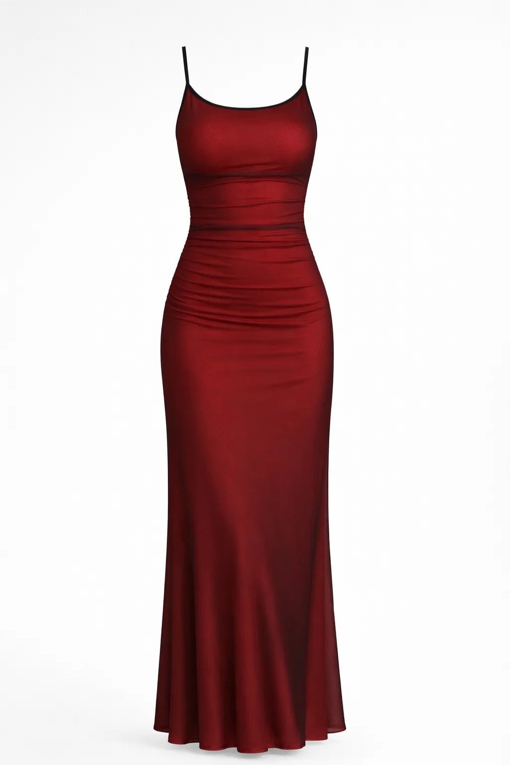 Sukienka maxi dopasowana z zakładkami - Arkadya Outlet - Women Maxi Dress