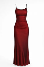 Sukienka maxi dopasowana z zakładkami - Arkadya Outlet - Women Maxi Dress