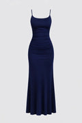 Sukienka maxi dopasowana z zakładkami - Arkadya Outlet - Women Maxi Dress