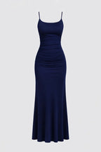 Sukienka maxi dopasowana z zakładkami - Arkadya Outlet - Women Maxi Dress