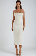 Sukienka maxi gorsetowa bez ramiączek - Arkadya Outlet - Women Maxi Dress