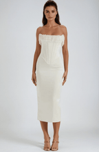 Sukienka maxi gorsetowa bez ramiączek - Arkadya Outlet - Women Maxi Dress