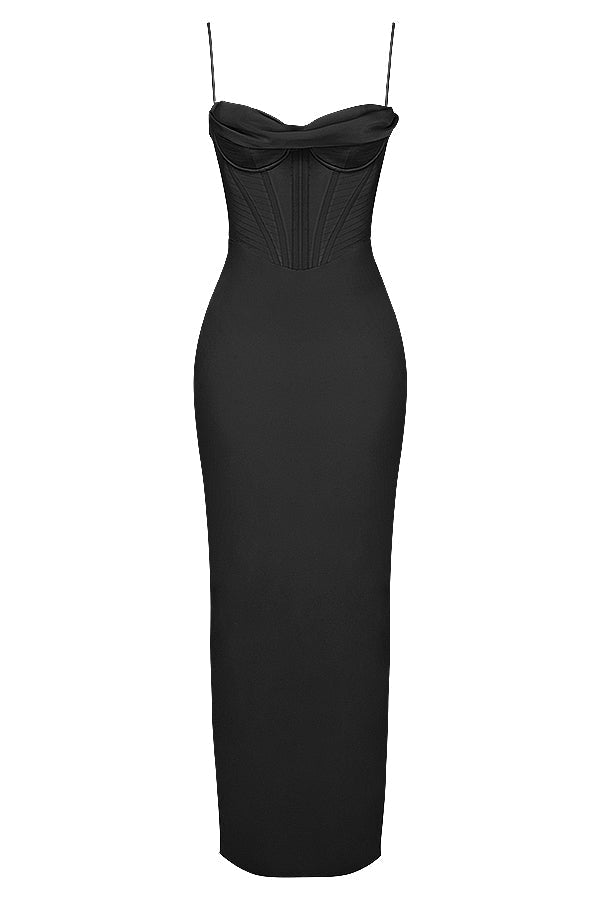 Sukienka maxi gorsetowa bez rękawów - Arkadya Outlet - Women Maxi Dress