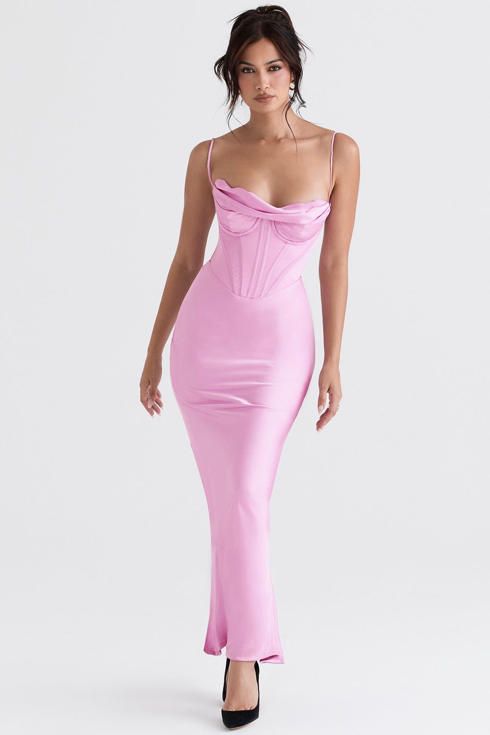 Sukienka maxi gorsetowa bez rękawów - Arkadya Outlet - Women Maxi Dress