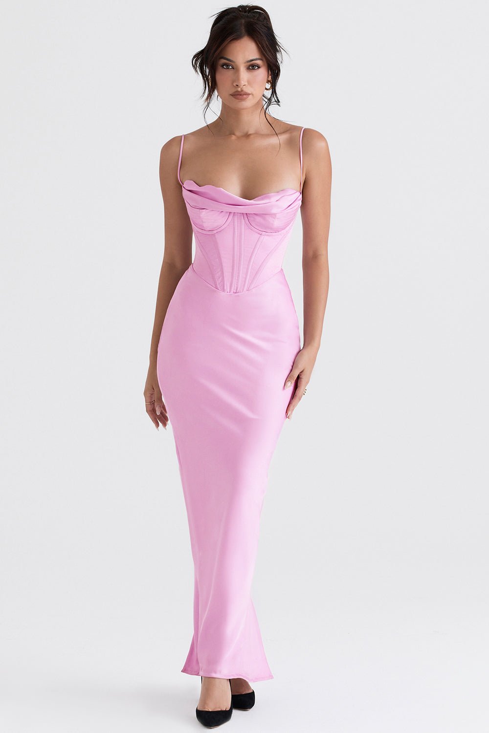 Sukienka maxi gorsetowa bez rękawów - Arkadya Outlet - Women Maxi Dress