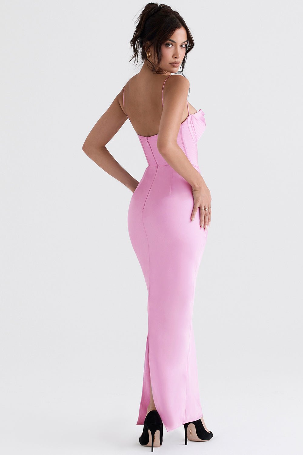 Sukienka maxi gorsetowa bez rękawów - Arkadya Outlet - Women Maxi Dress