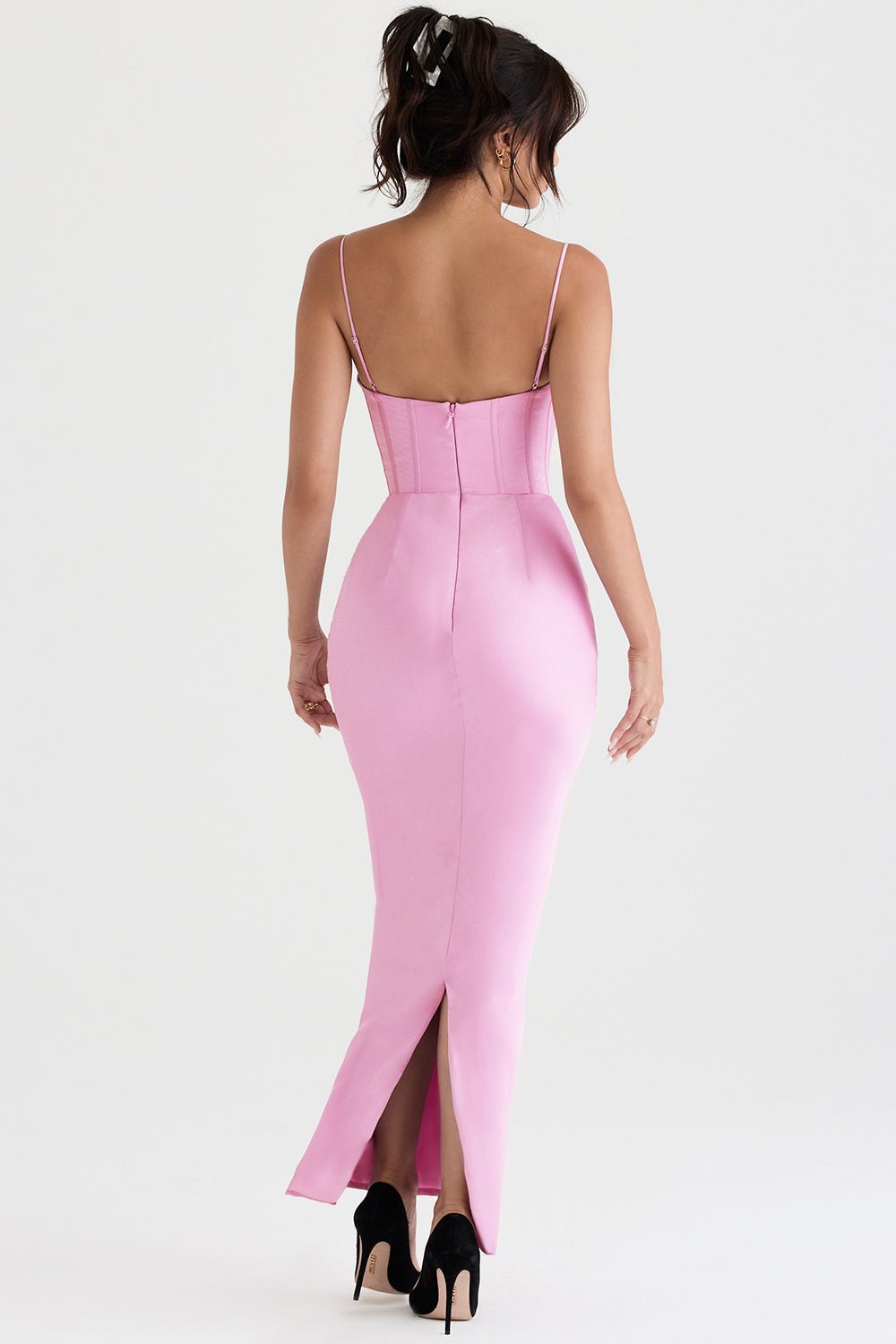 Sukienka maxi gorsetowa bez rękawów - Arkadya Outlet - Women Maxi Dress