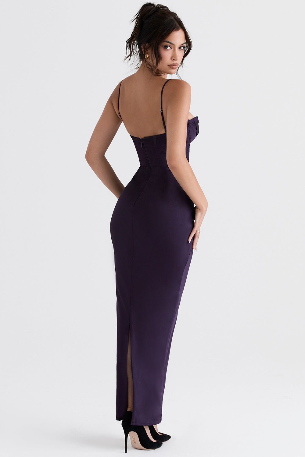 Sukienka maxi gorsetowa bez rękawów - Arkadya Outlet - Women Maxi Dress