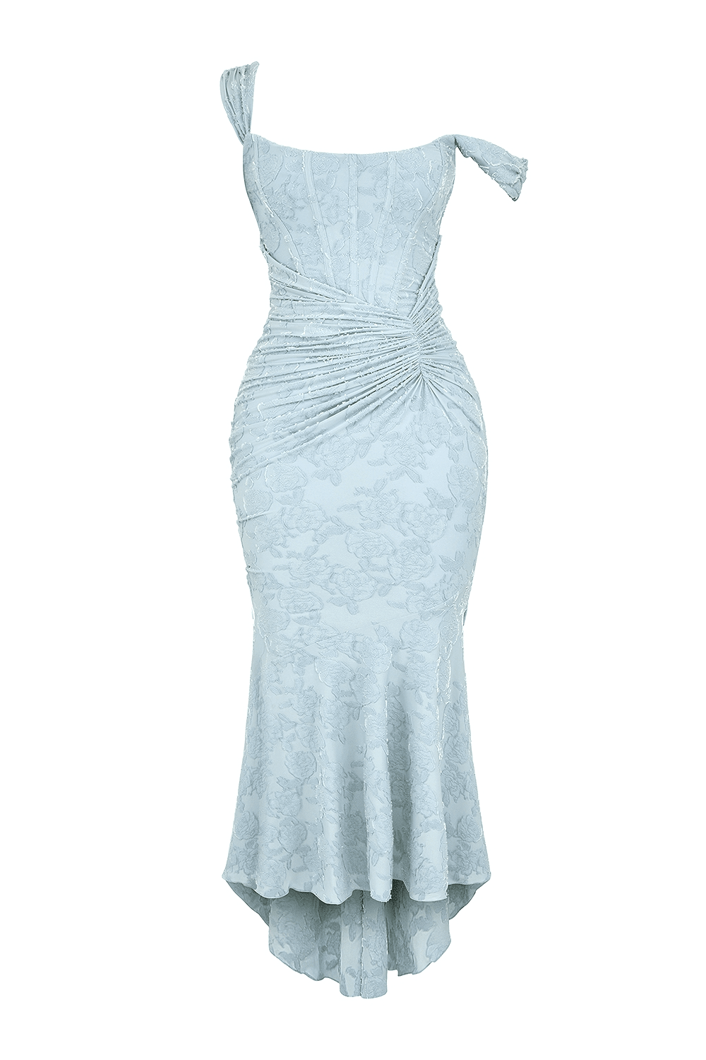 Sukienka maxi gorsetowa z asymetrycznym dołem - Arkadya Outlet - Women Maxi Dress