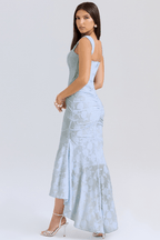 Sukienka maxi gorsetowa z asymetrycznym dołem - Arkadya Outlet - Women Maxi Dress