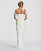 Sukienka maxi gorsetowa z drapowaniem - Arkadya Outlet - Women Maxi Dress