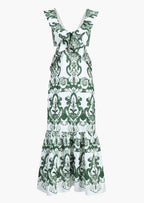 Sukienka maxi haftowana z głębokim dekoltem - Arkadya Outlet - Women Maxi Dress
