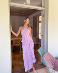 Sukienka maxi halter z plisowaną spódnicą - Arkadya Outlet - Women Maxi Dress
