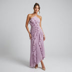 Sukienka maxi halter z plisowaną spódnicą - Arkadya Outlet - Women Maxi Dress