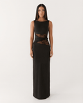 Sukienka maxi koronkowa dopasowana - Arkadya Outlet - Women Maxi Dress