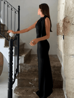 Sukienka maxi na jedno ramię z kokardą - Arkadya Outlet - Women Maxi Dress
