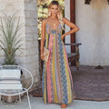 Sukienka maxi o luźnym kroju z odkrytymi plecami - Arkadya Outlet - Women Maxi Dress