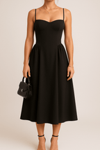 Sukienka maxi plisowana o kroju łyżwiarskim - Arkadya Outlet - Women Maxi Dress