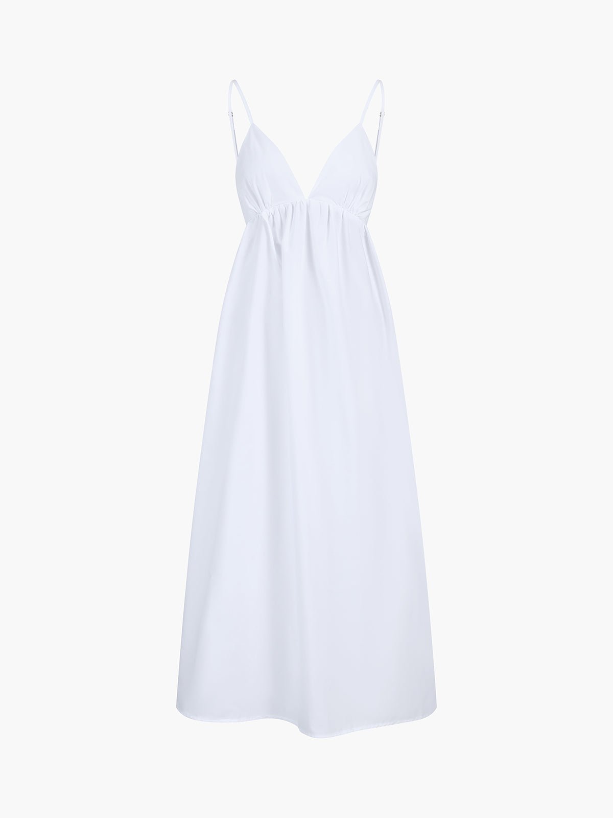 Sukienka maxi z głębokim dekoltem V i odkrytymi plecami - Arkadya Outlet - Women Maxi Dress