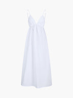 Sukienka maxi z głębokim dekoltem V i odkrytymi plecami - Arkadya Outlet - Women Maxi Dress