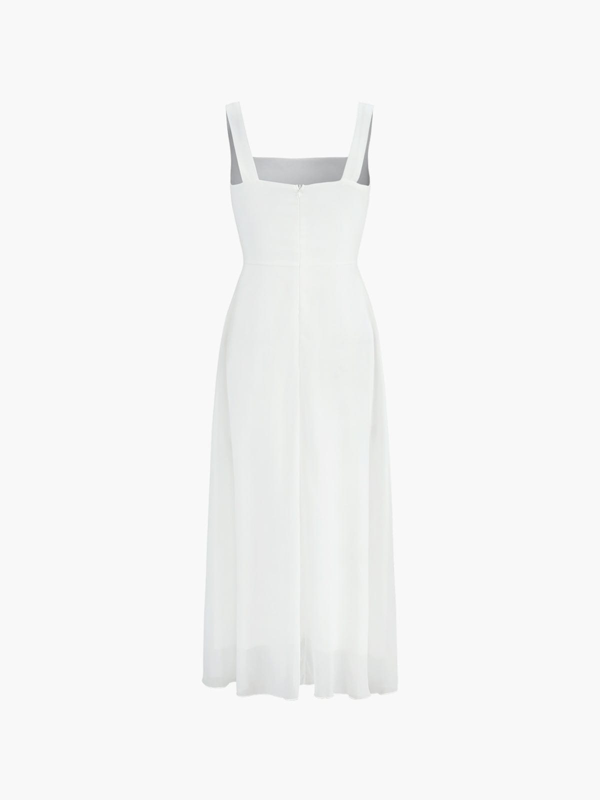 Sukienka midi A - line z kwadratowym dekoltem - Arkadya Outlet - Women Midi Dress