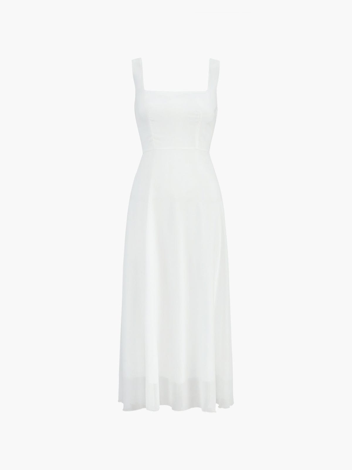 Sukienka midi A - line z kwadratowym dekoltem - Arkadya Outlet - Women Midi Dress