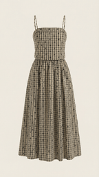 Sukienka midi bez rękawów – kwadratowy dekolt - Arkadya Outlet - Women Midi Dress
