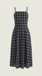 Sukienka midi bez rękawów – kwadratowy dekolt - Arkadya Outlet - Women Midi Dress