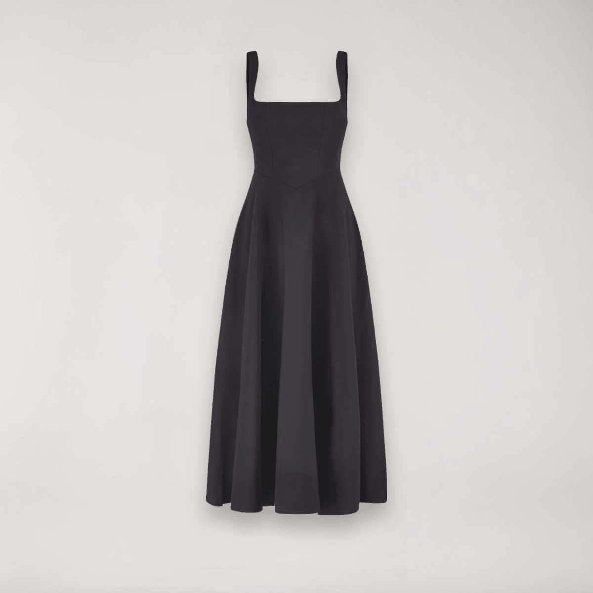 Sukienka midi damska bez rękawów z dekoltem w serek – regularny krój z plisowanym dołem - Arkadya Outlet - Women Midi Dress