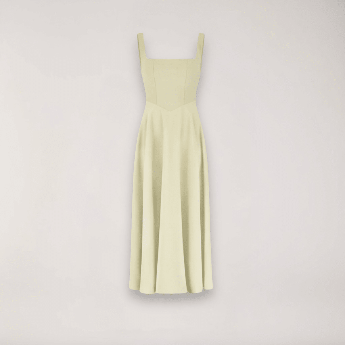 Sukienka midi damska bez rękawów z dekoltem w serek – regularny krój z plisowanym dołem - Arkadya Outlet - Women Midi Dress