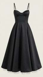 Sukienka midi dekolt w serce – cienkie ramiączka - Arkadya Outlet - Women Midi Dress