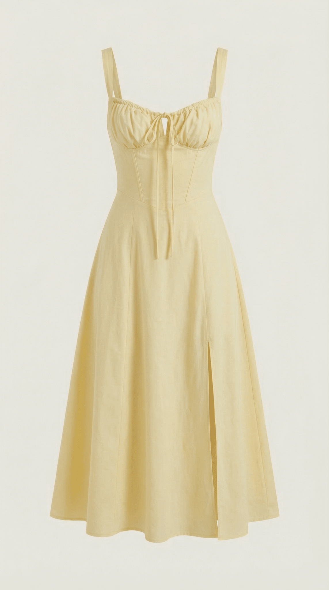 Sukienka midi dekolt w serce – krój A, wiązanie - Arkadya Outlet - Women Midi Dress