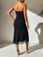 Sukienka midi dopasowana bez ramiączek - Arkadya Outlet - Women Midi Dress