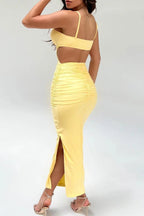 Sukienka midi dopasowana z plisowaniem - Arkadya Outlet - Women Midi Dress