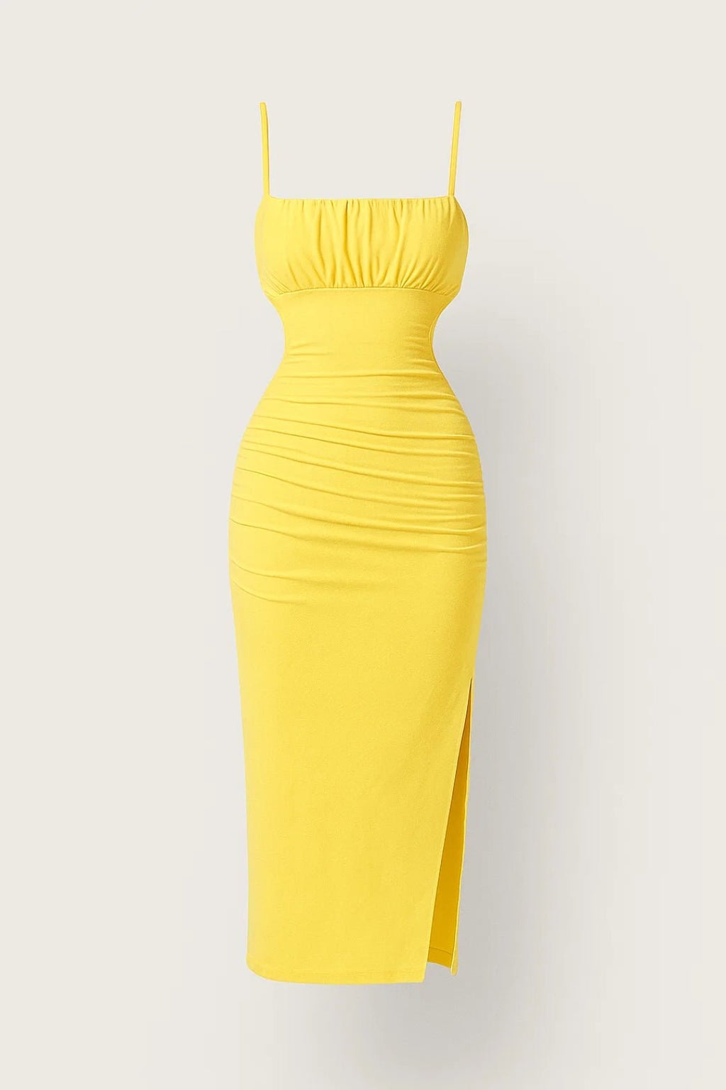 Sukienka midi dopasowana z plisowaniem - Arkadya Outlet - Women Midi Dress