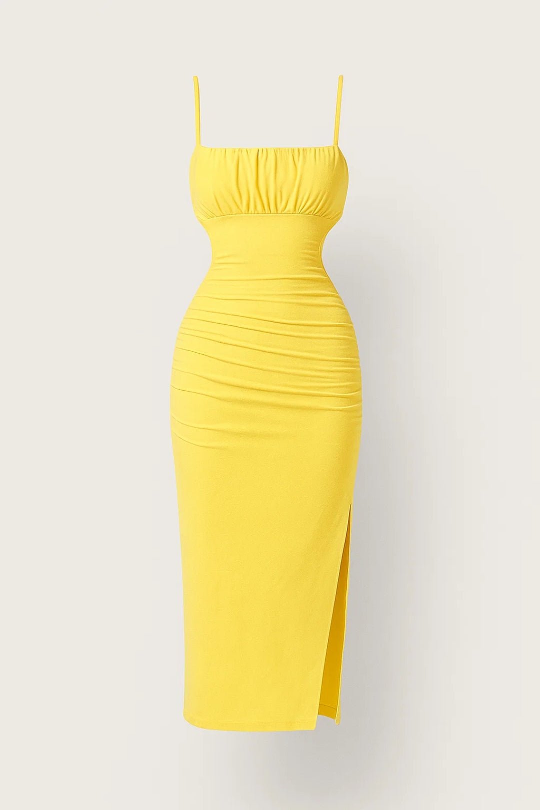 Sukienka midi dopasowana z plisowaniem - Arkadya Outlet - Women Midi Dress