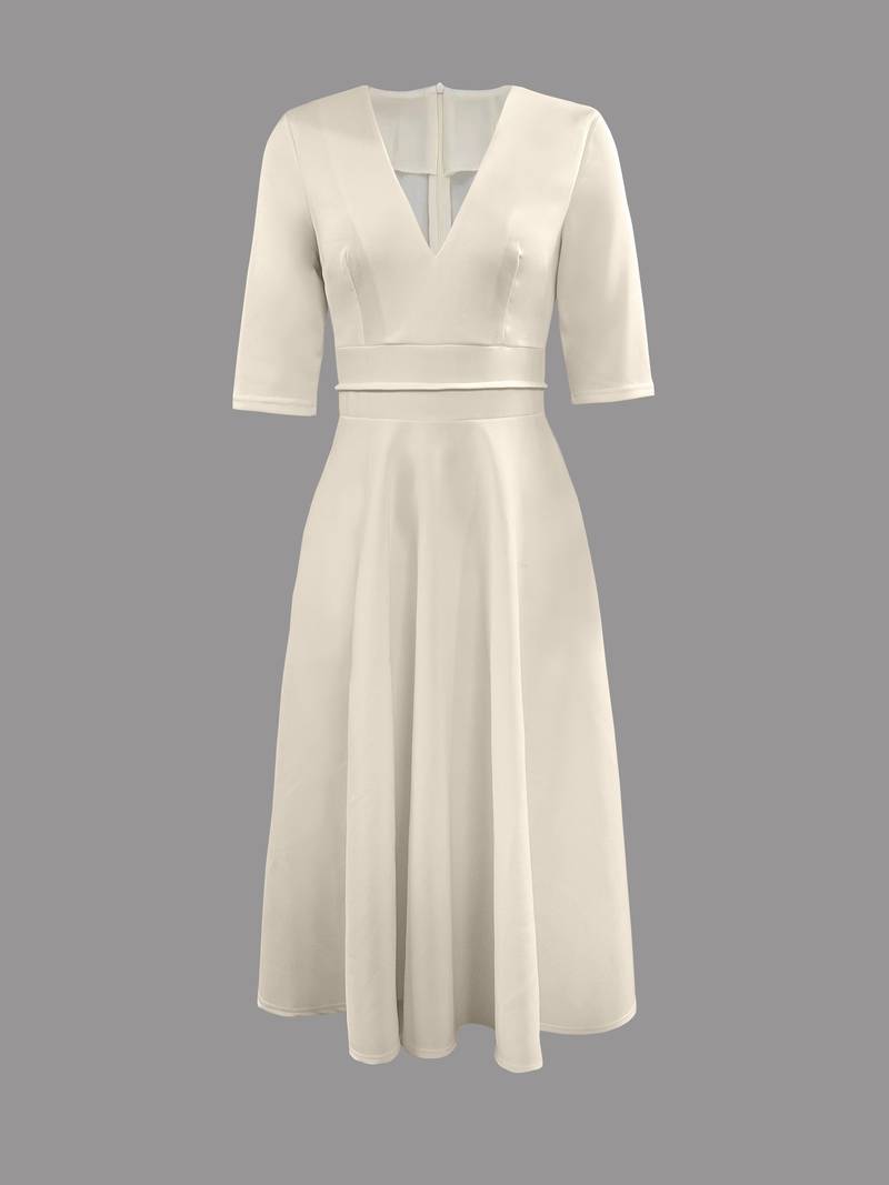 Sukienka midi gorsetowa rozkloszowana - Arkadya Outlet - Women Midi Dress