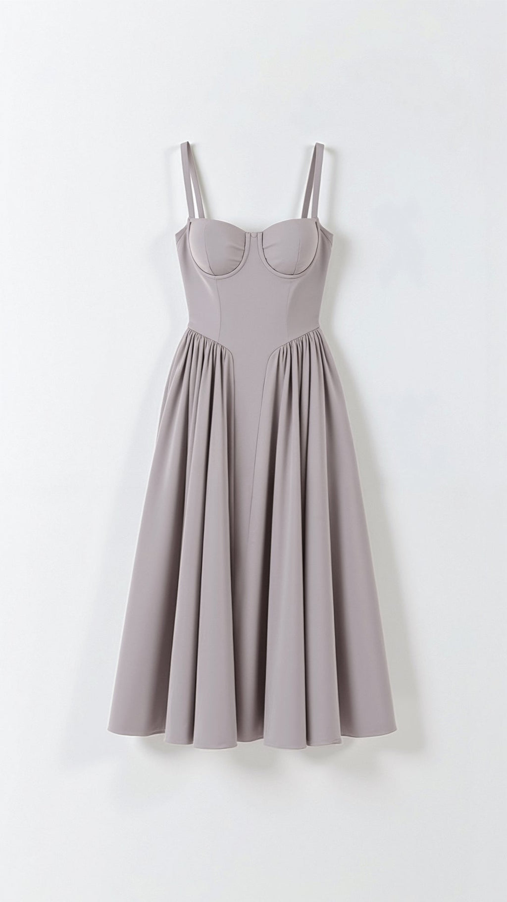 Sukienka midi gorsetowa z plisowaną spódnicą - Arkadya Outlet - Women Midi Dress